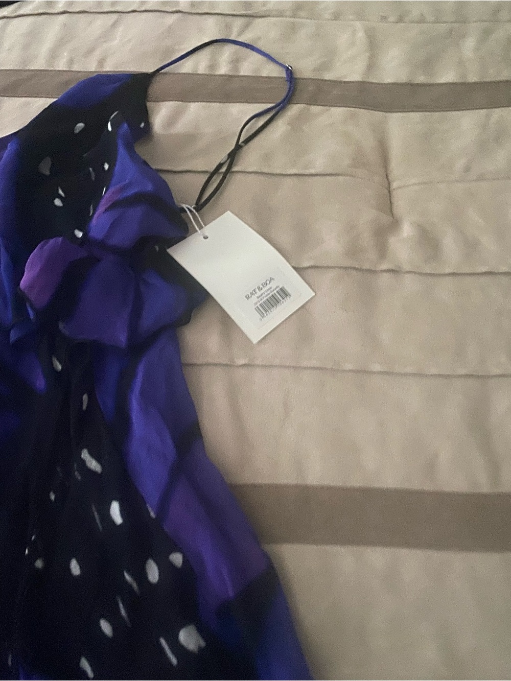 Rat & Boa Purple and Black Strapless Slip Dress - Picture 3 of 3